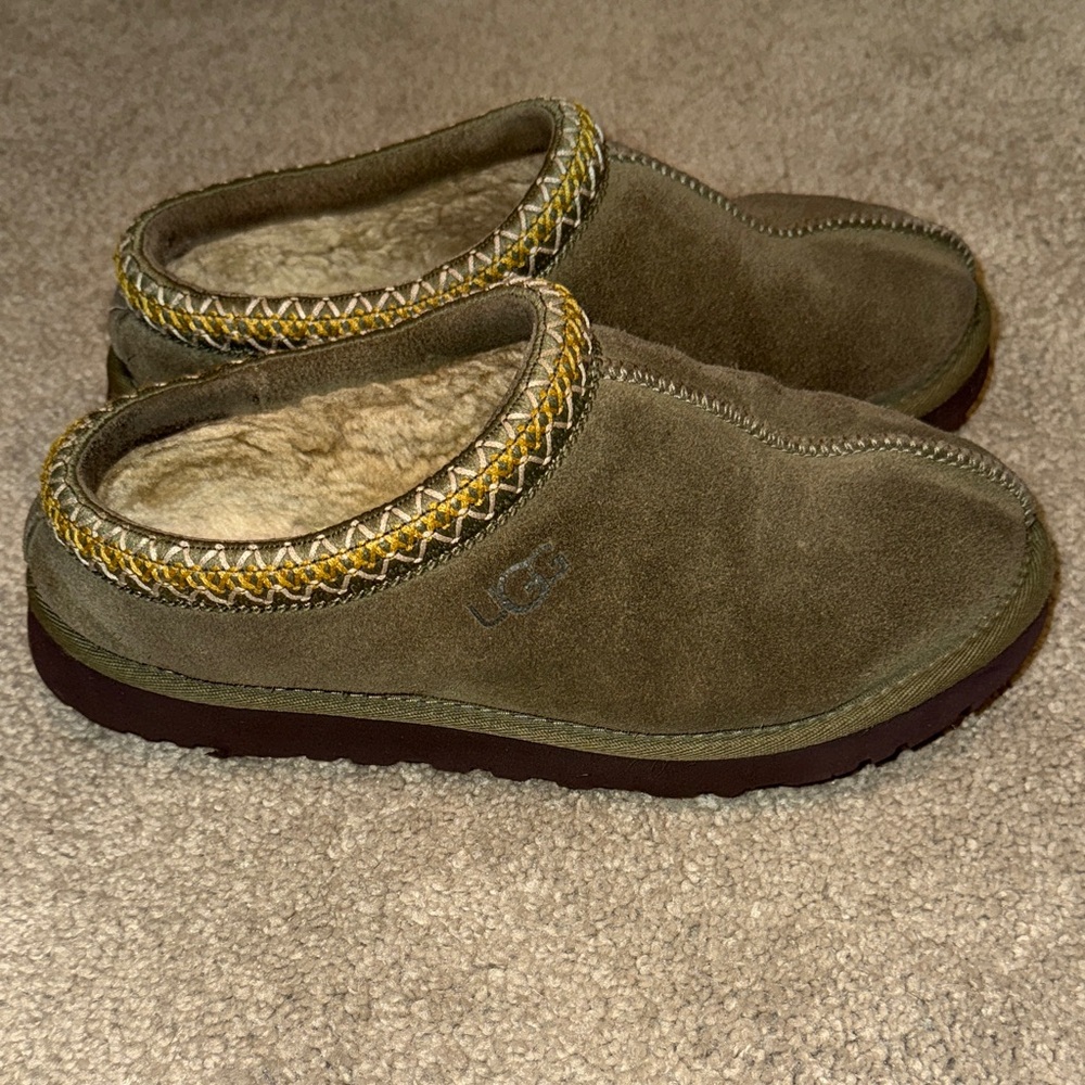 UGG Khaki Suede Slip-On Shoes